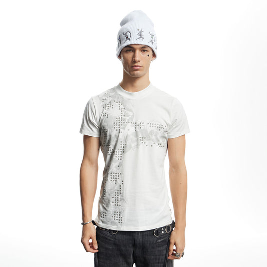 DND4DES Rivet Cross Graphic T-Shirt