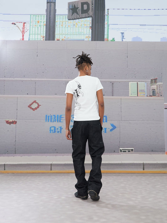 DND4DES Double-Zipper Multi-Pocket Raw Jeans