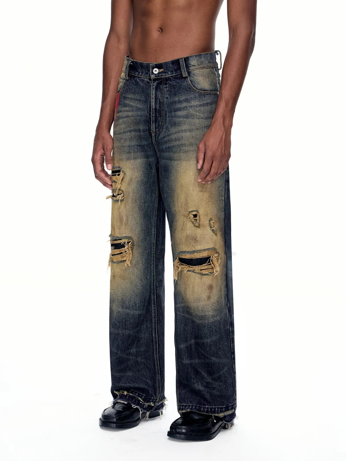EMO "Keyboard Warrior" Distressed Straight Jeans