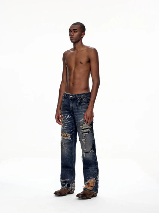 EMO "Shredded Truth" Vintage Straight Denim