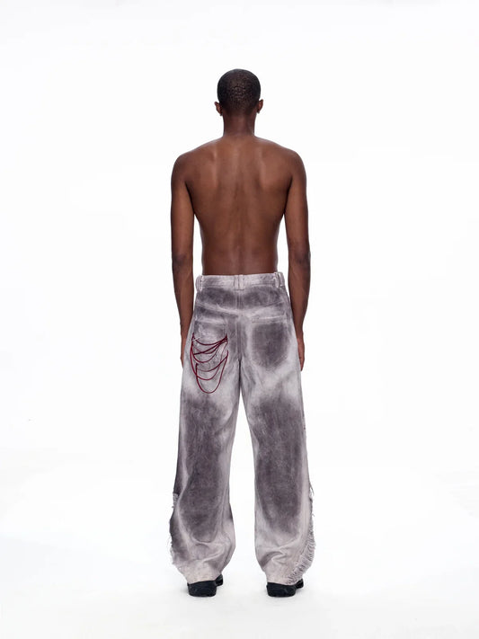 EMO "Cyber Bruise" Distressed A-Line Jeans