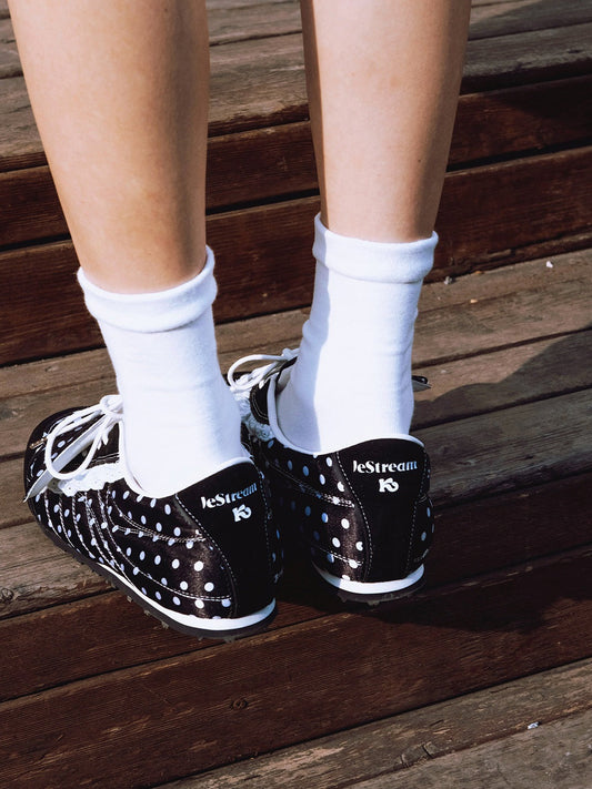 Polka-Dot Lace Wing Ballet Flats