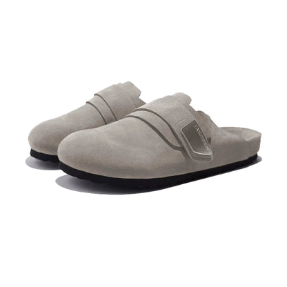 Closed-Toe Leather Mule Sandals