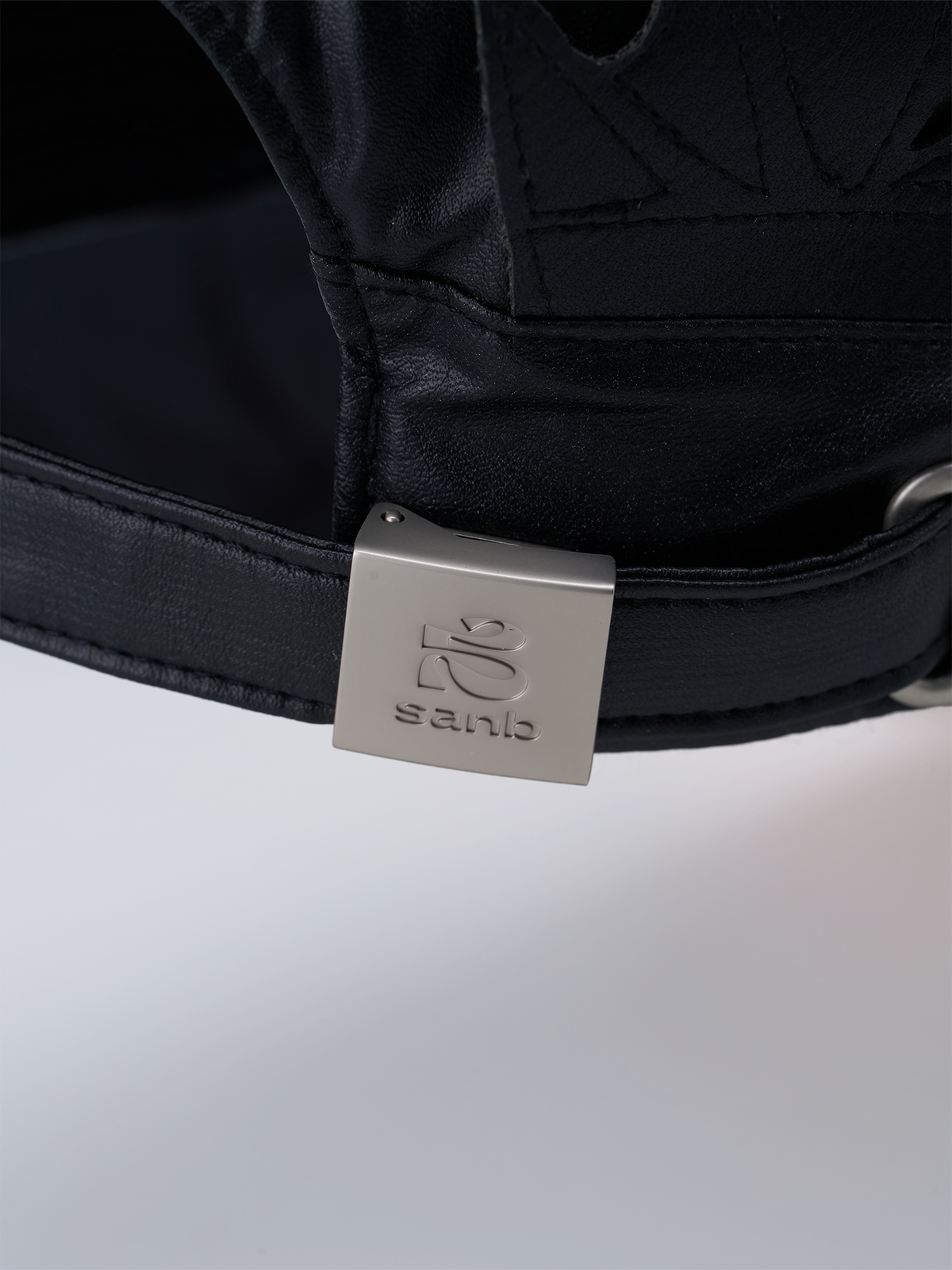 SANB Faux Leather Horned Baseball Cap