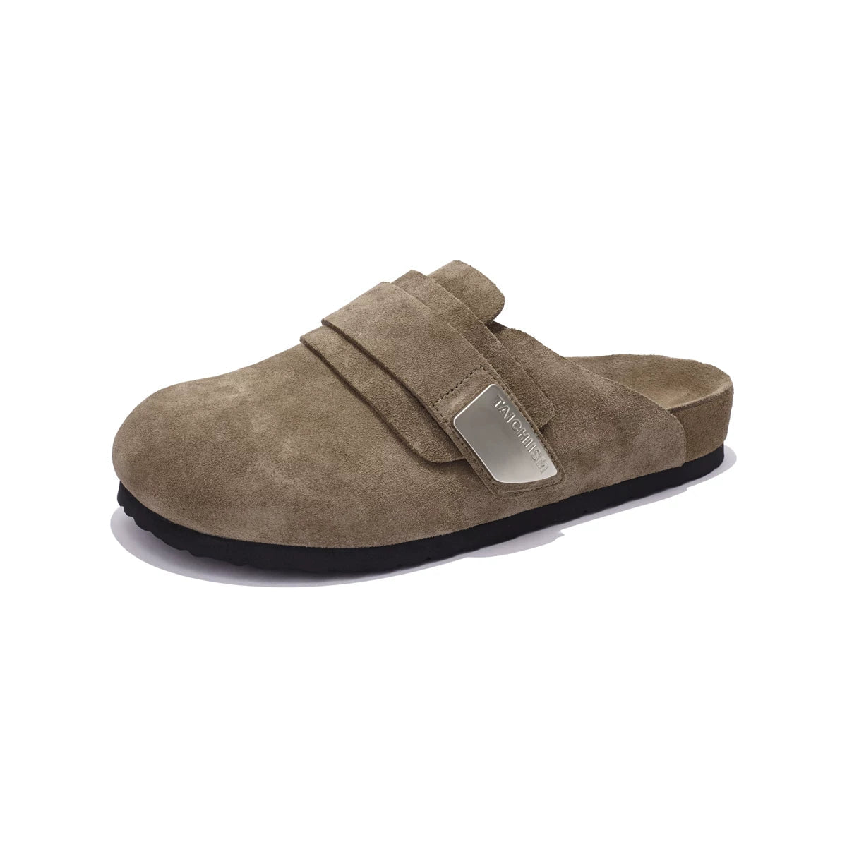Closed-Toe Leather Mule Sandals