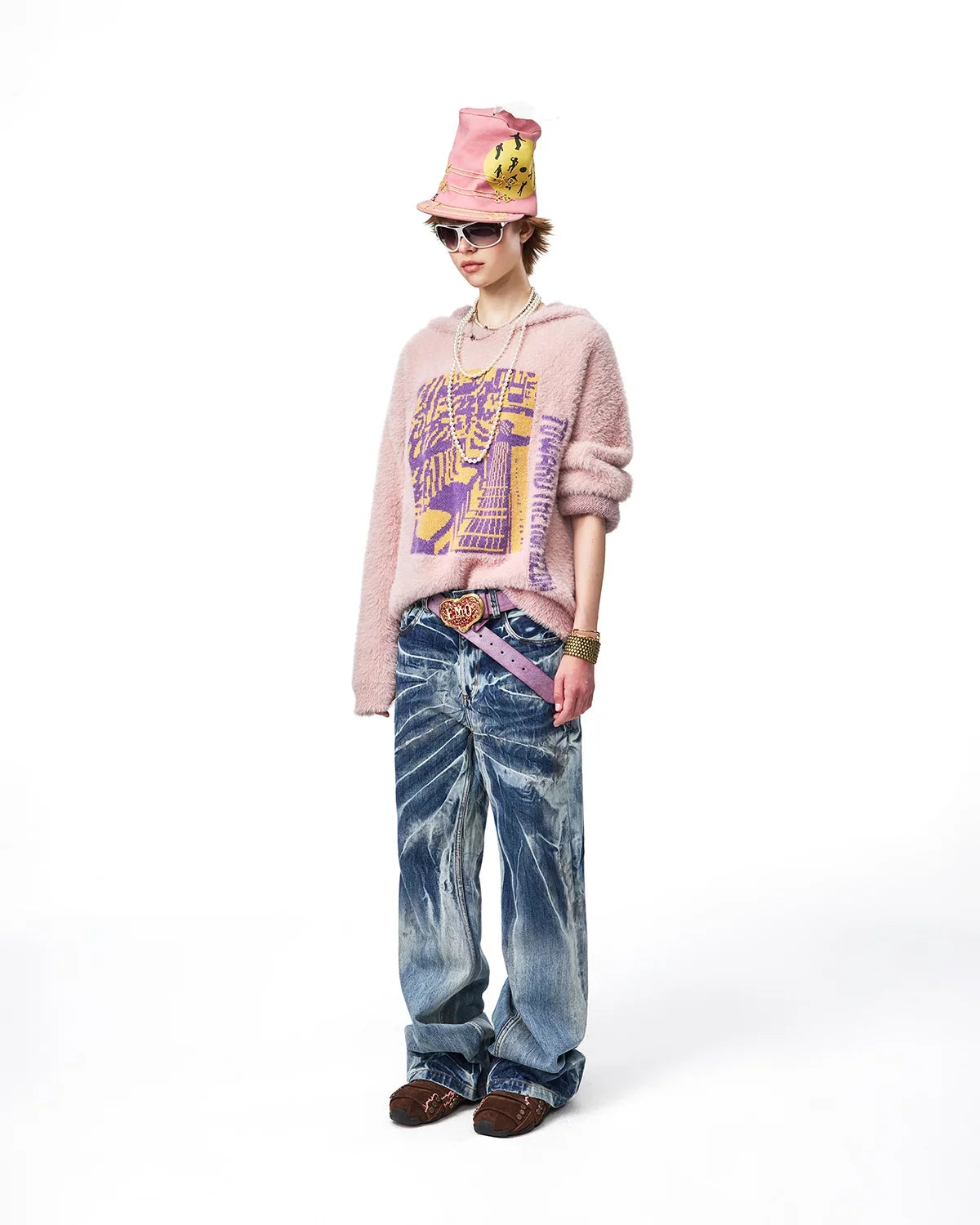EMO Train Jacquard Faux-Mink Hoodie