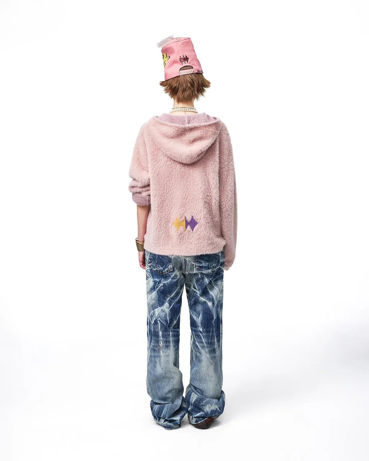 EMO Train Jacquard Faux-Mink Hoodie