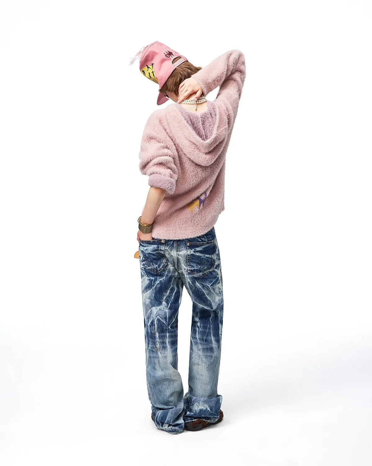 EMO Train Jacquard Faux-Mink Hoodie