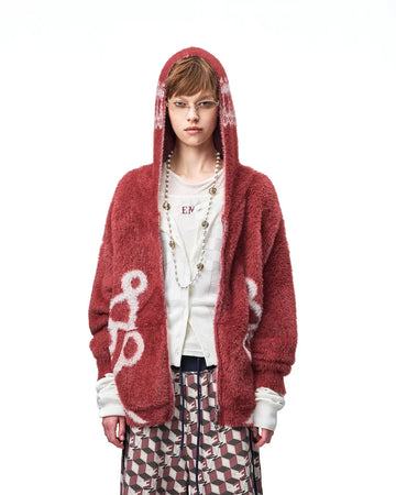 EMO Napoleonic Jacquard Hooded Cardigan