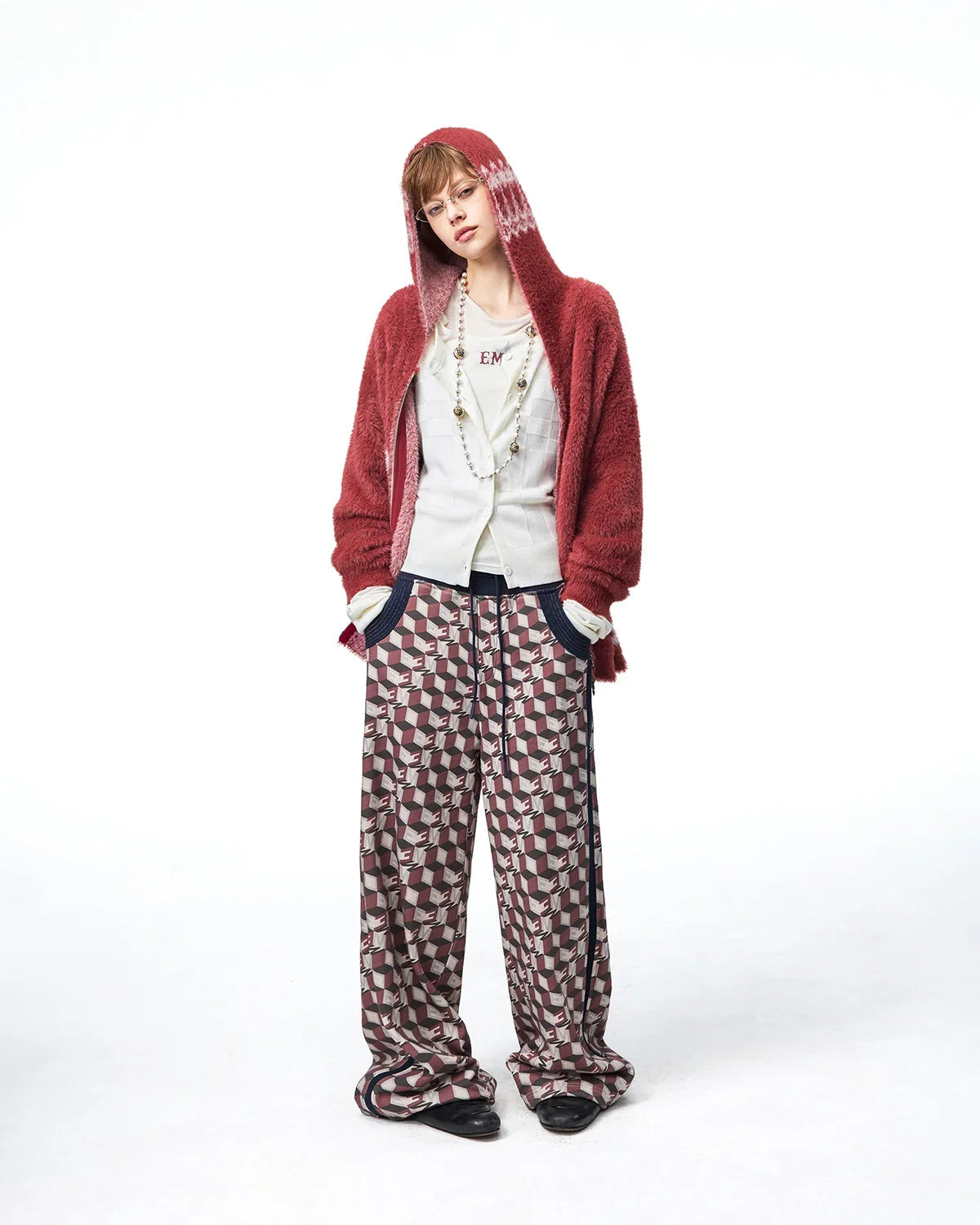 EMO Napoleonic Jacquard Hooded Cardigan