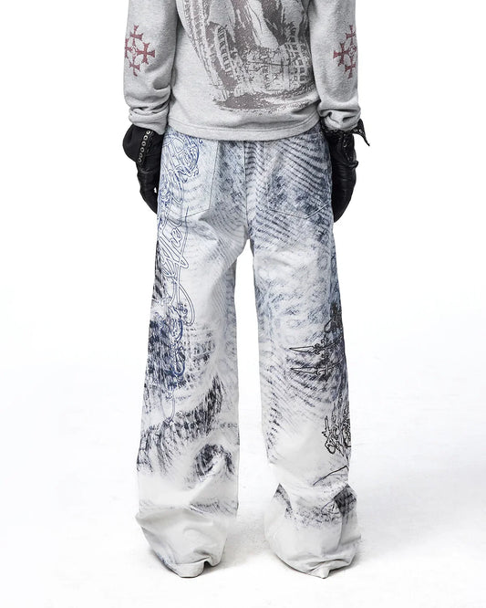 EMO Tatlin Tower Printed Straight-Leg Pants