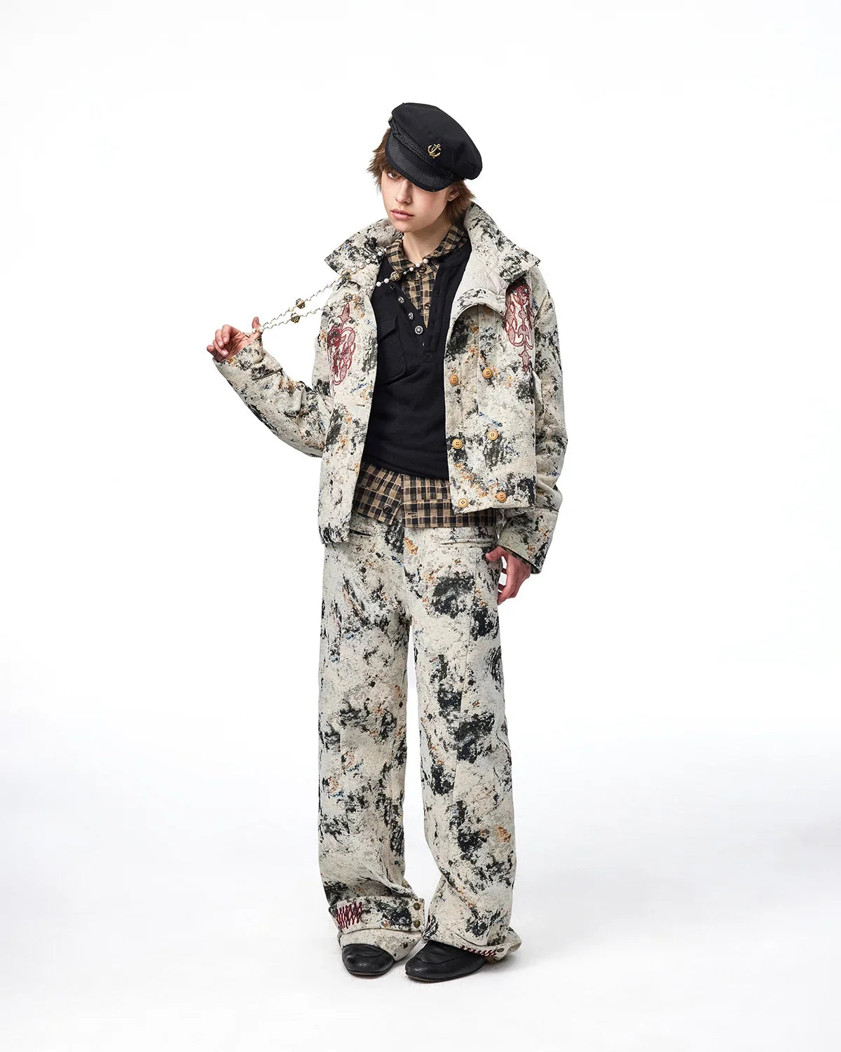 EMO Chenille Straight-Leg Pants