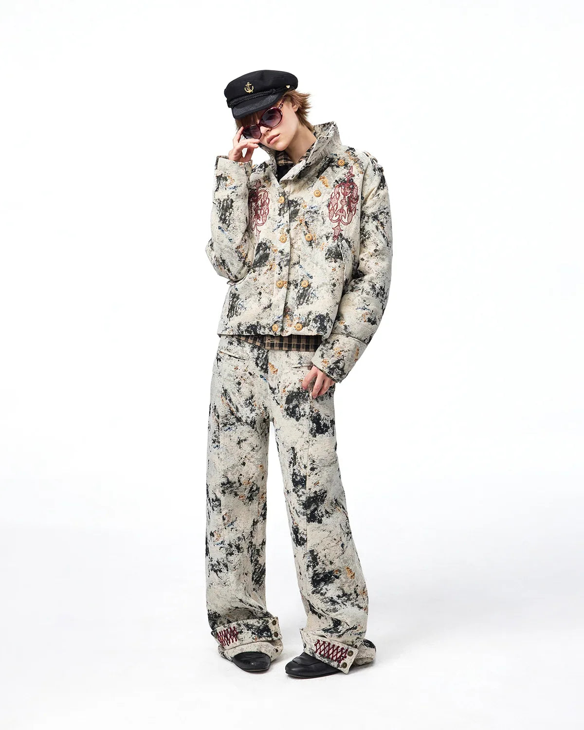 EMO Chenille Straight-Leg Pants