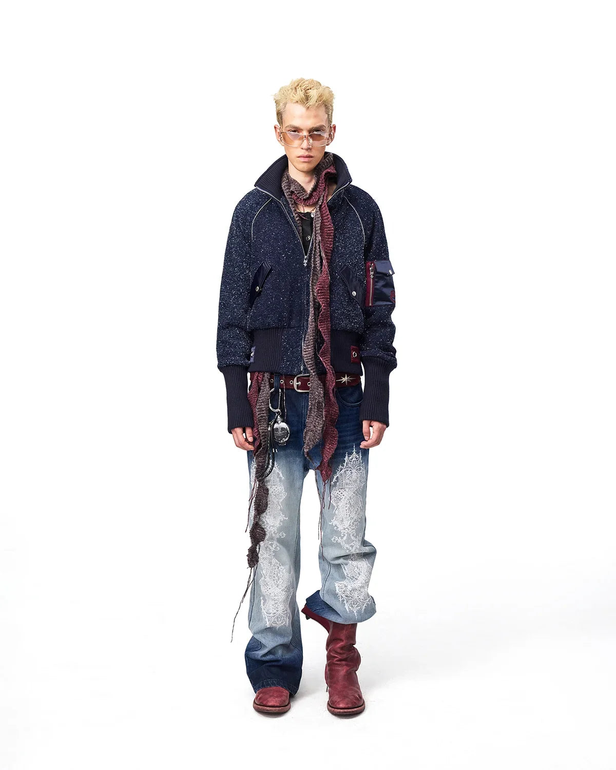 EMO Ribbed Collar Bomber Jacket