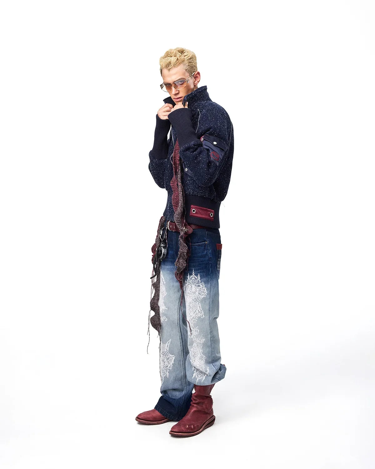 EMO Ribbed Collar Bomber Jacket