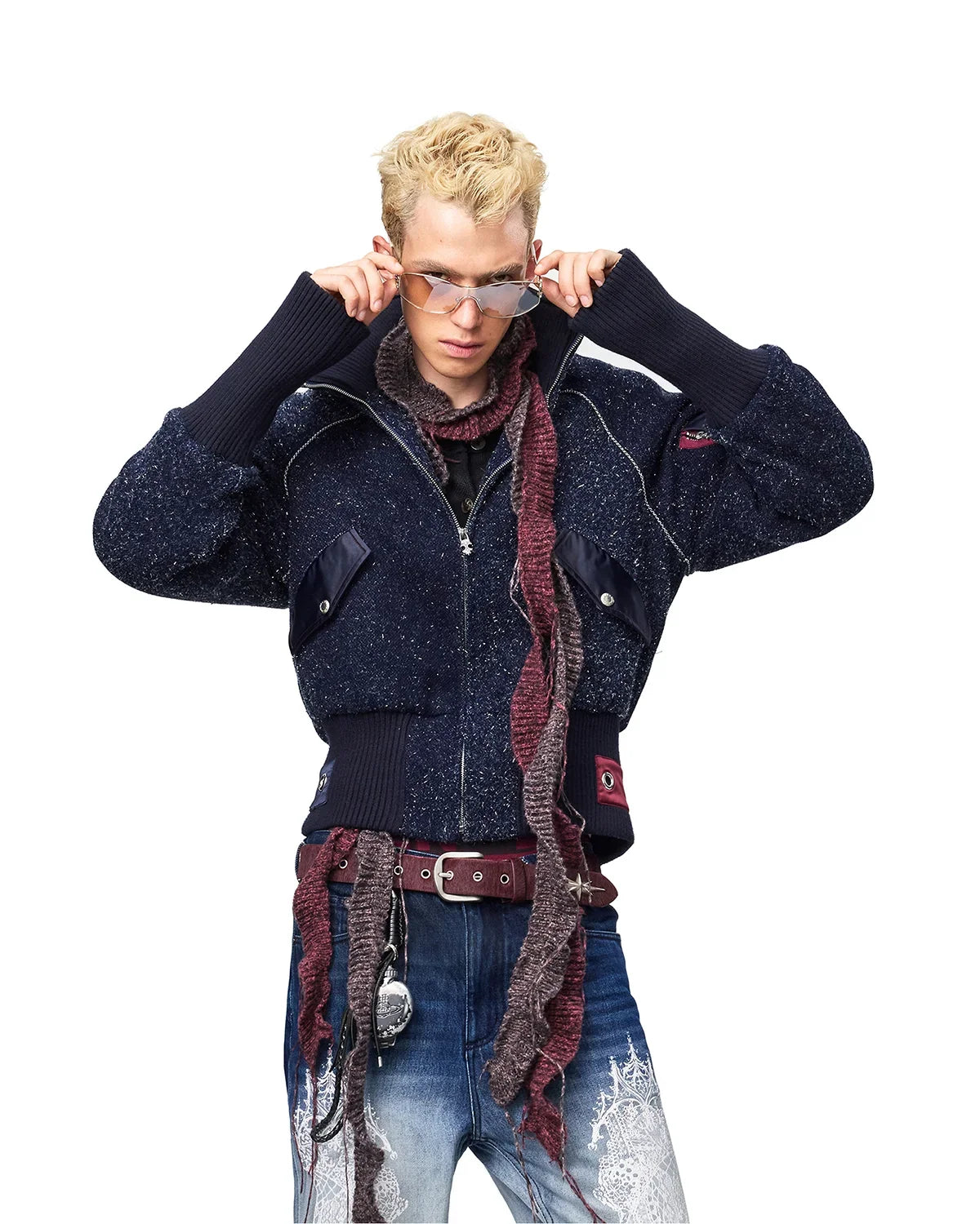 EMO Ribbed Collar Bomber Jacket