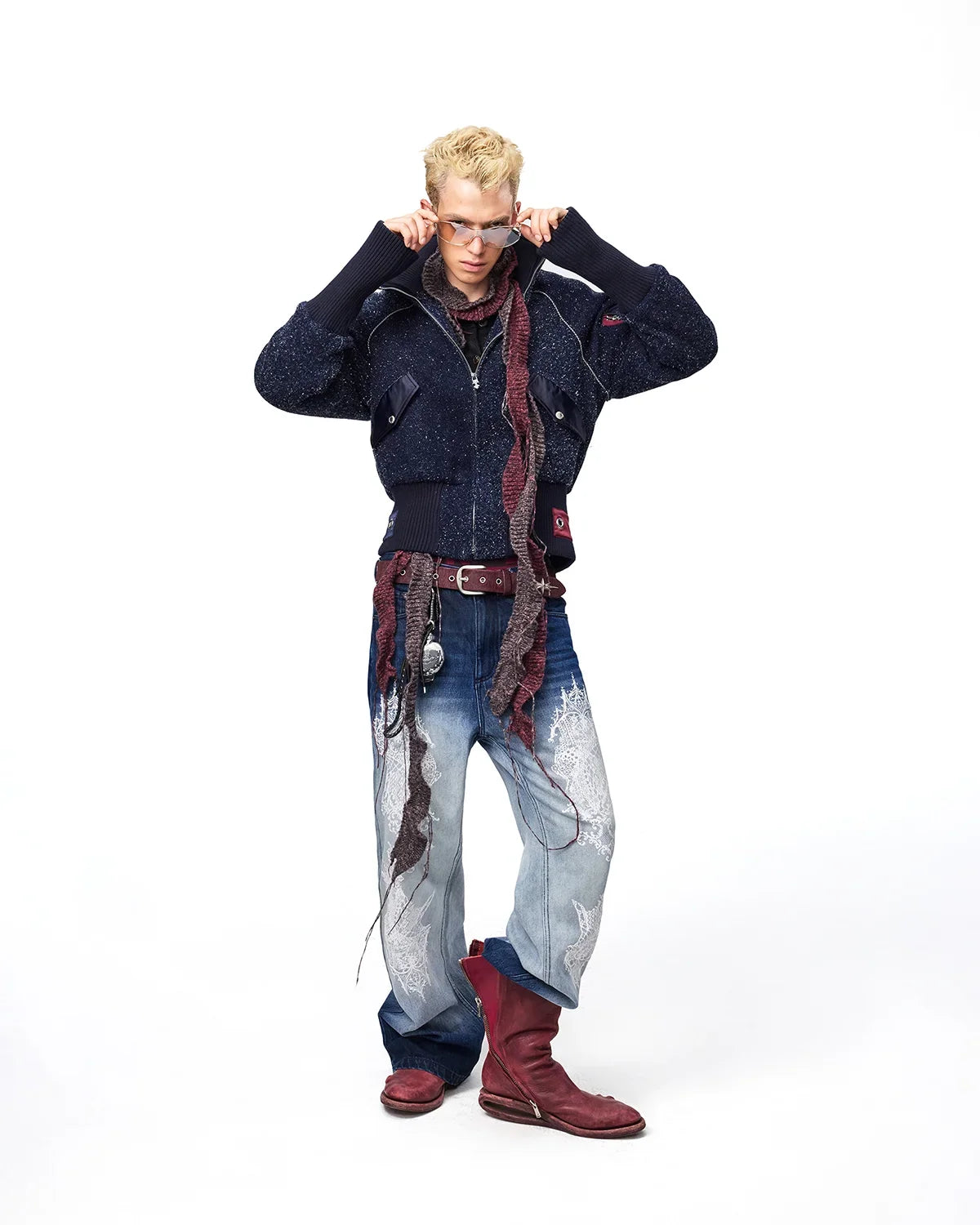 EMO Ribbed Collar Bomber Jacket