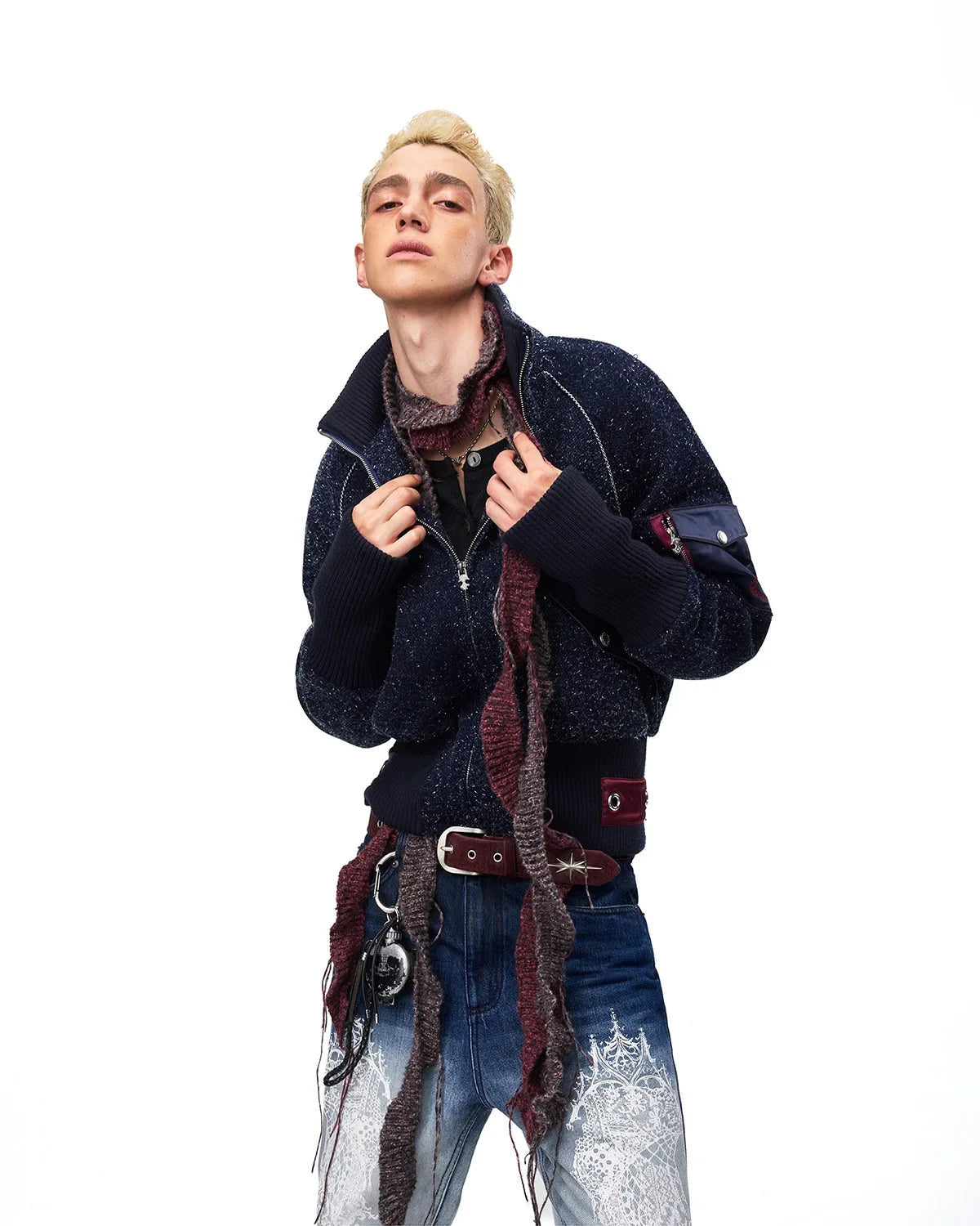 EMO Ribbed Collar Bomber Jacket