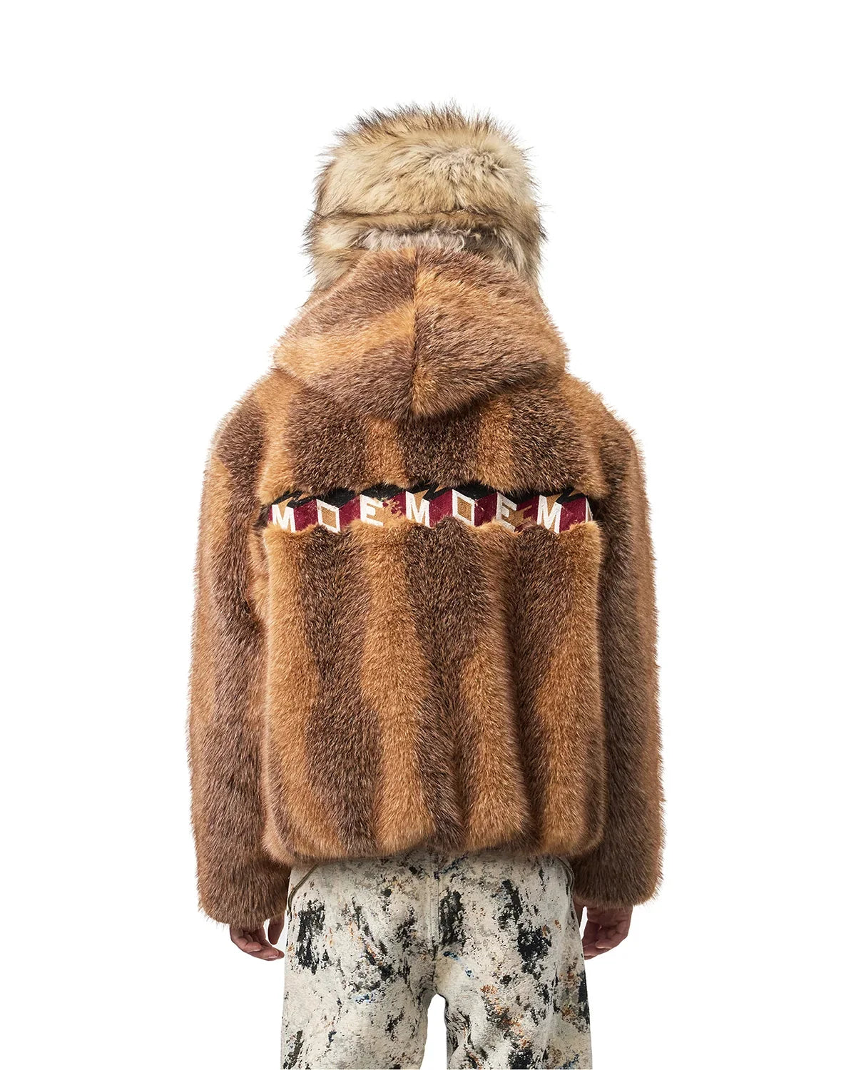 EMO Stand-Collar Hooded Faux-Fur Jacket