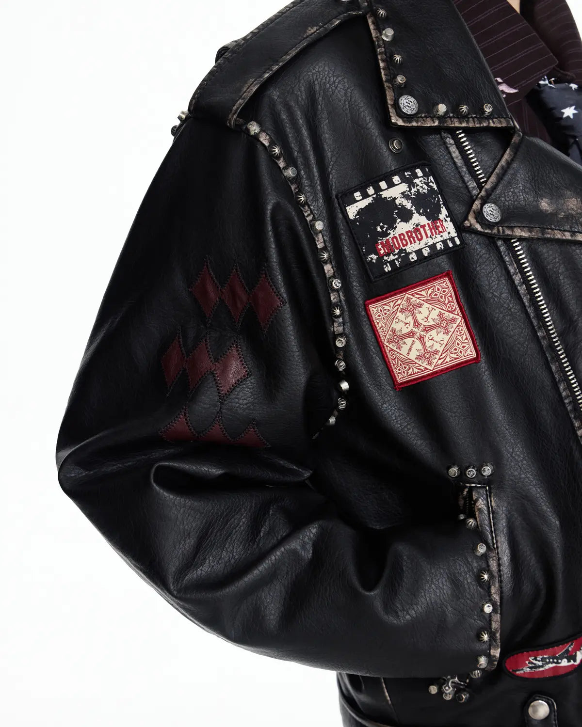 EMO Wash Studded Faux-Leather Jacket