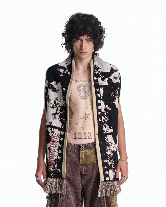 EMO Brushed Knit Film Strip Scarf