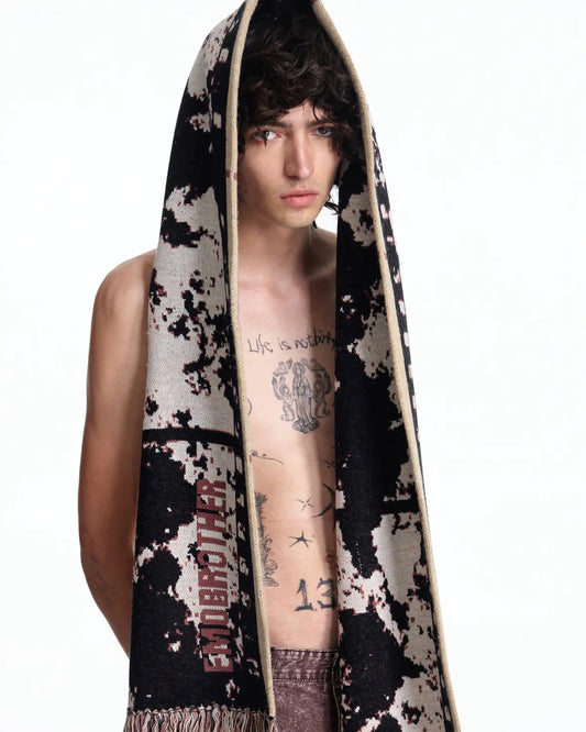 EMO Brushed Knit Film Strip Scarf