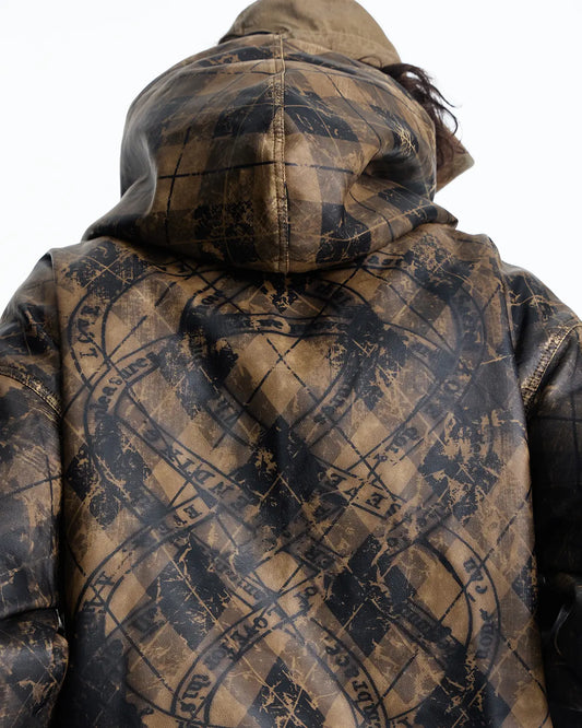 EMO Retro Grid Print Sweat Jacket