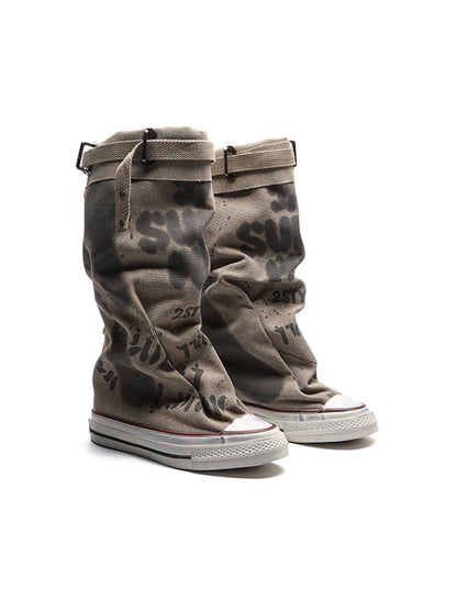 Desert Chunky Platform Lace-Up Tall Boots