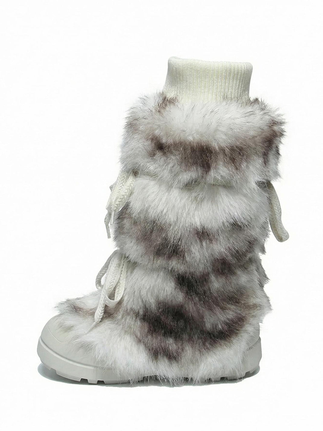 Black Plush-Lined Tall Platform Boots