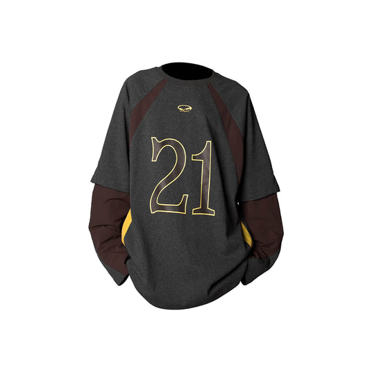 RELABEL No.21 Spliced Layered Long-Sleeve Tee