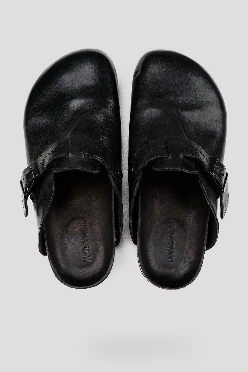 Washed Horsehide Mule Sandals