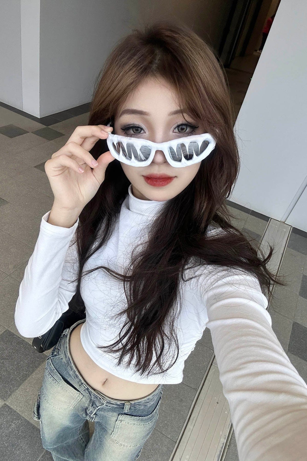 Pi0neeR Ice Melt Dripped Resin Sunglasses