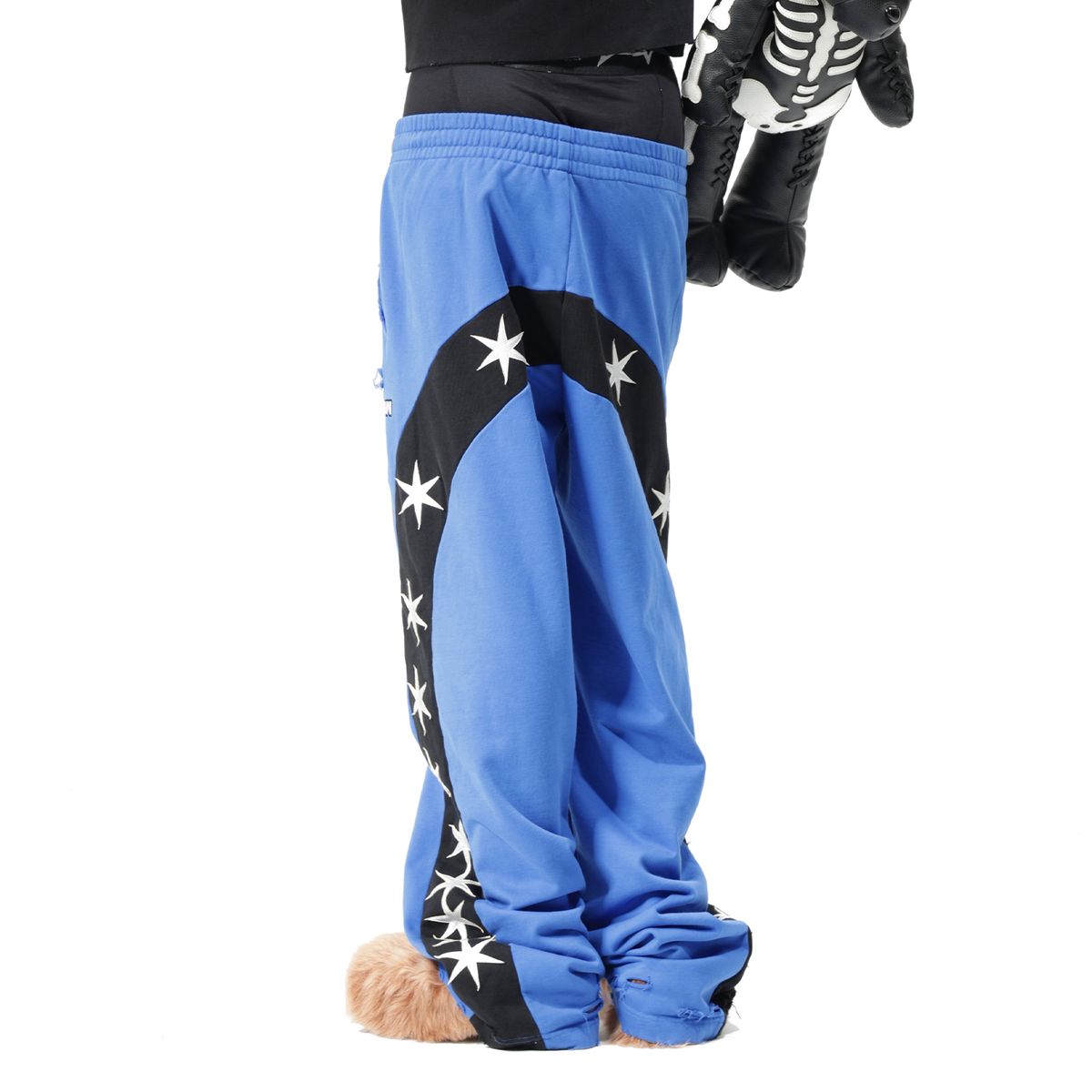 VANGUARDIA Contrast Star Graphic Spliced Sweatpants