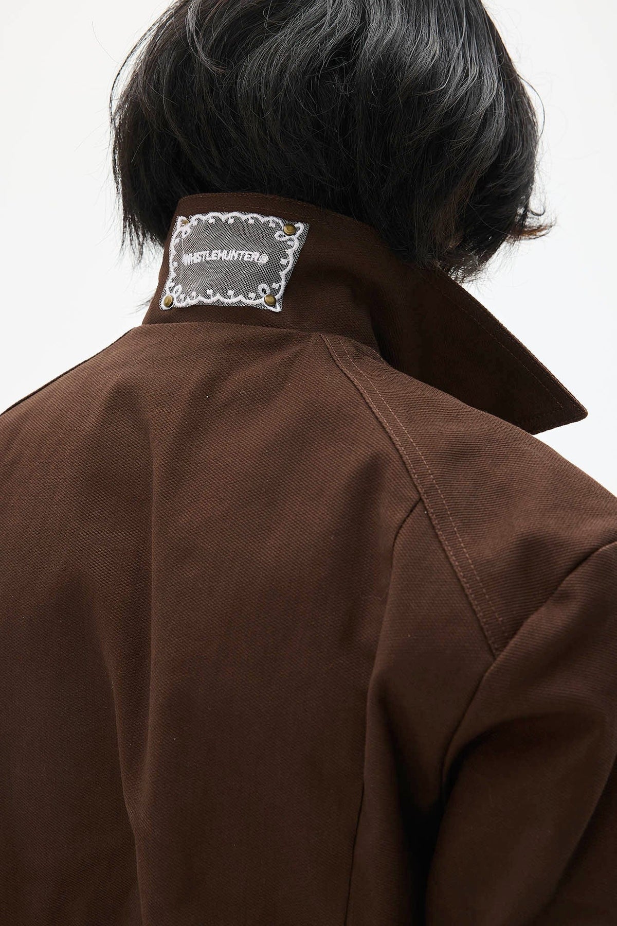 WHISTLEHUNTER Spliced Fringe-Zip Cinched-Waist Jacket