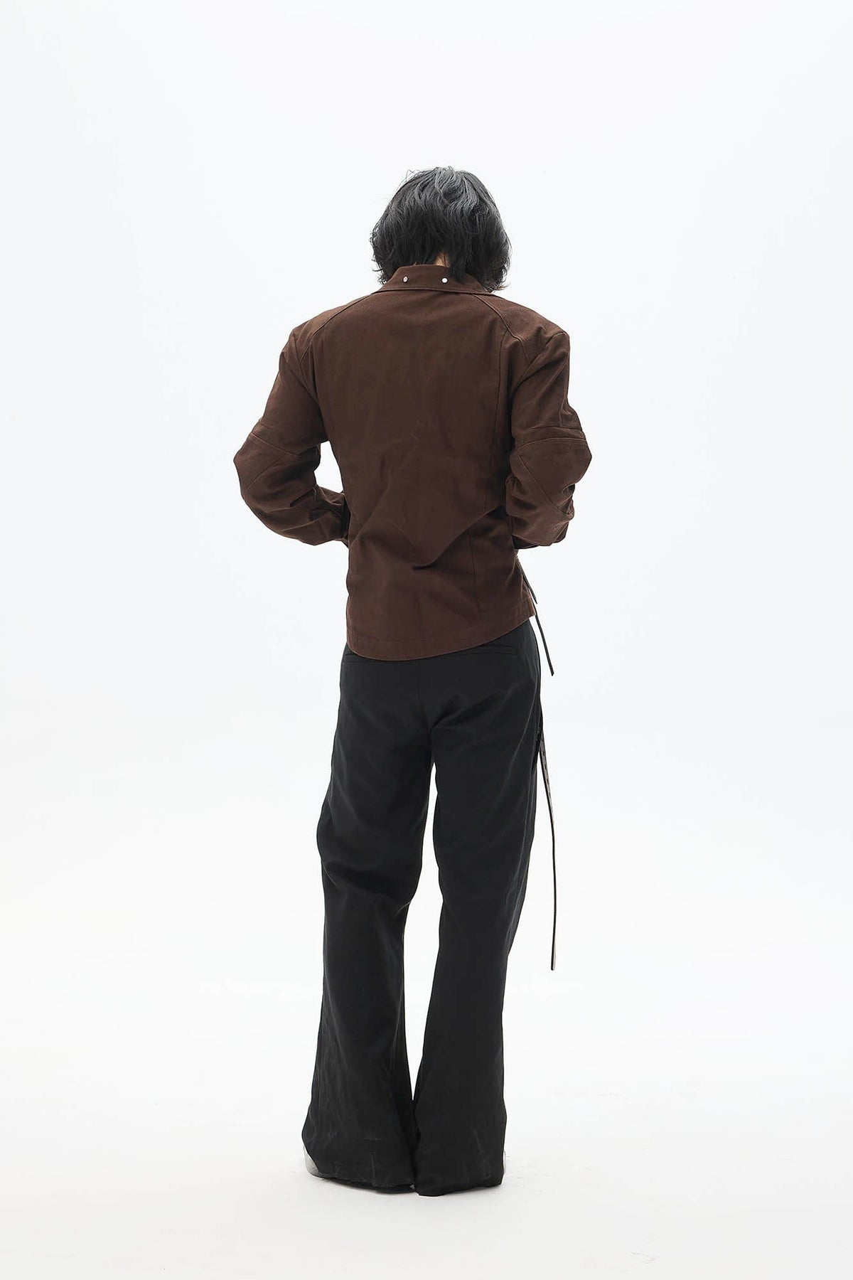 WHISTLEHUNTER Spliced Fringe-Zip Cinched-Waist Jacket