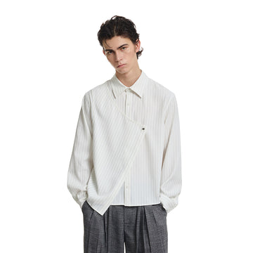KREATE Asymmetric Layered Stripe Shirt