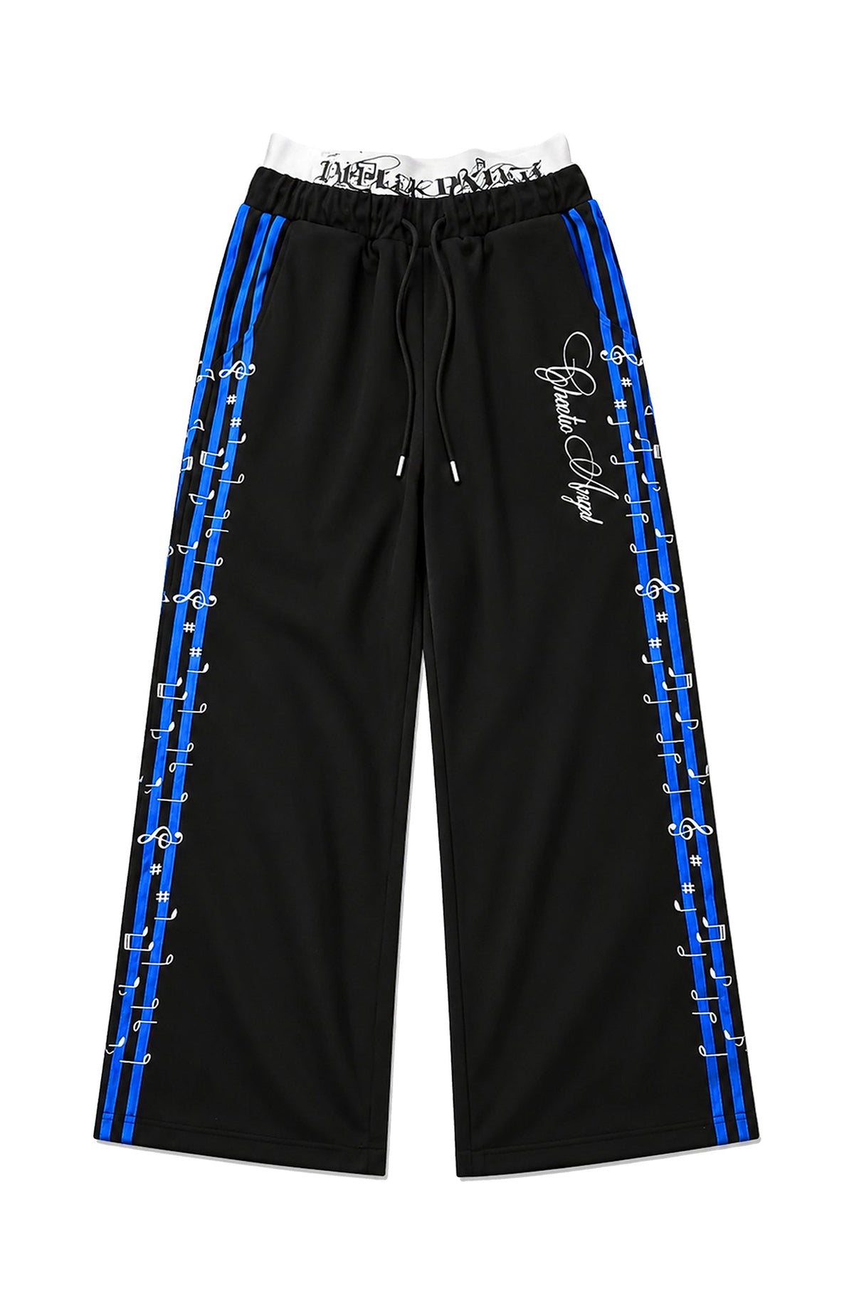 PAIKI Striped Double-Waistband Straight-Leg Sweatpants