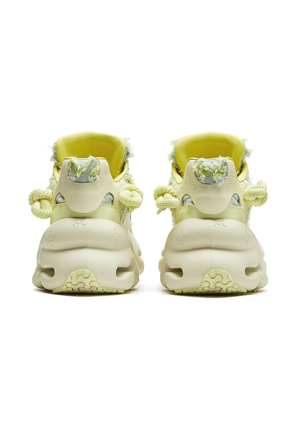 Beige Street-Style Leather Dad Sneakers