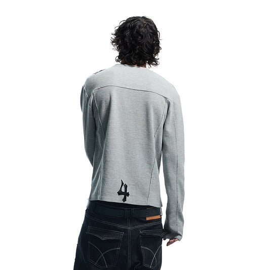 DND4DES Waffle-Knit Gothic Henley Long-Sleeve Tee