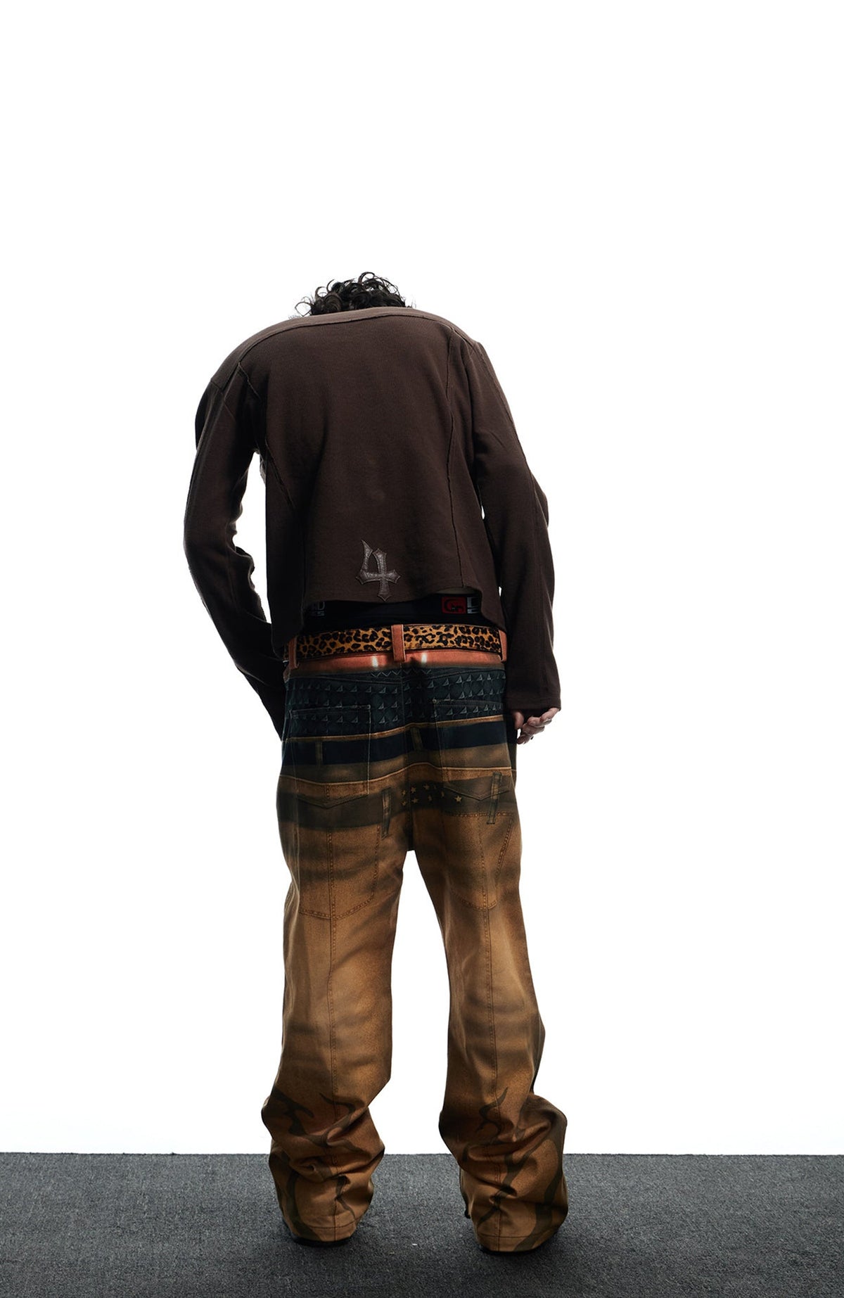 DND4DES Waffle-Knit Gothic Henley Long-Sleeve Tee