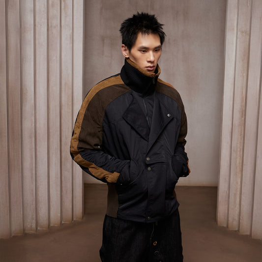 DND4DES Contrast Suede Corduroy Panel Jacket