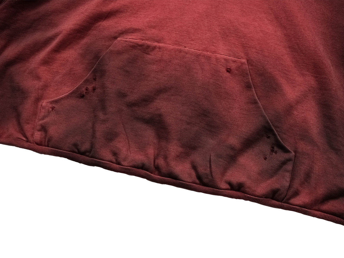 UNDERWATER Ashen Ember Distressed Elevated Hoodie Red