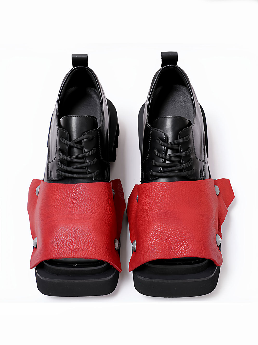 Black Trendy Square-Toe Derby Shoes