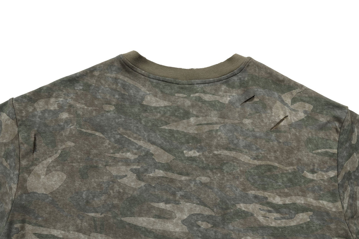 UNDERWATER Distressed Camo Oversized T-Shirt