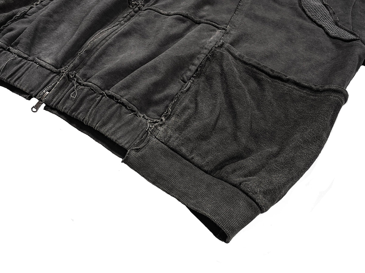UNDERWATER Distressed Demon Clad Deconstructed Hooded Jacket