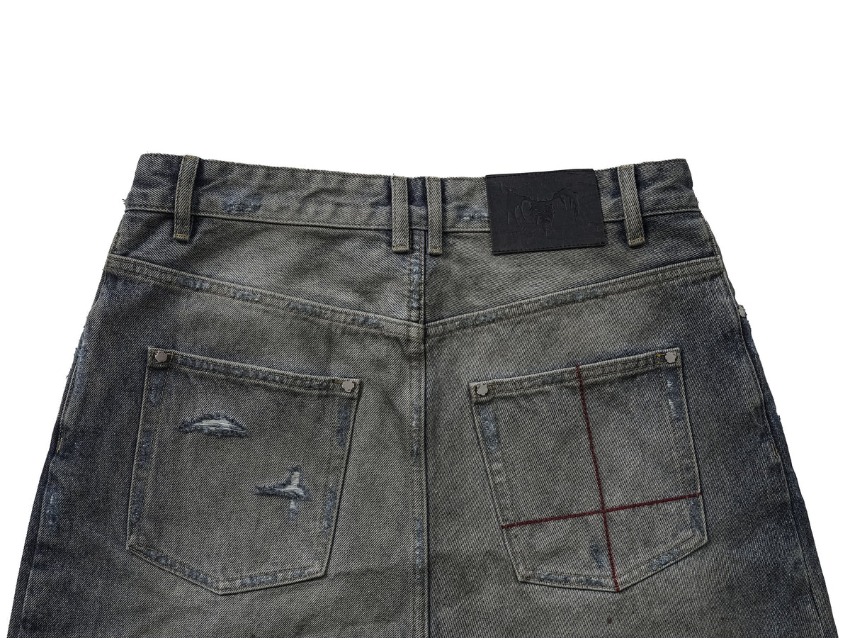 UNDERWATER Muddy Ripped Baggy Jeans
