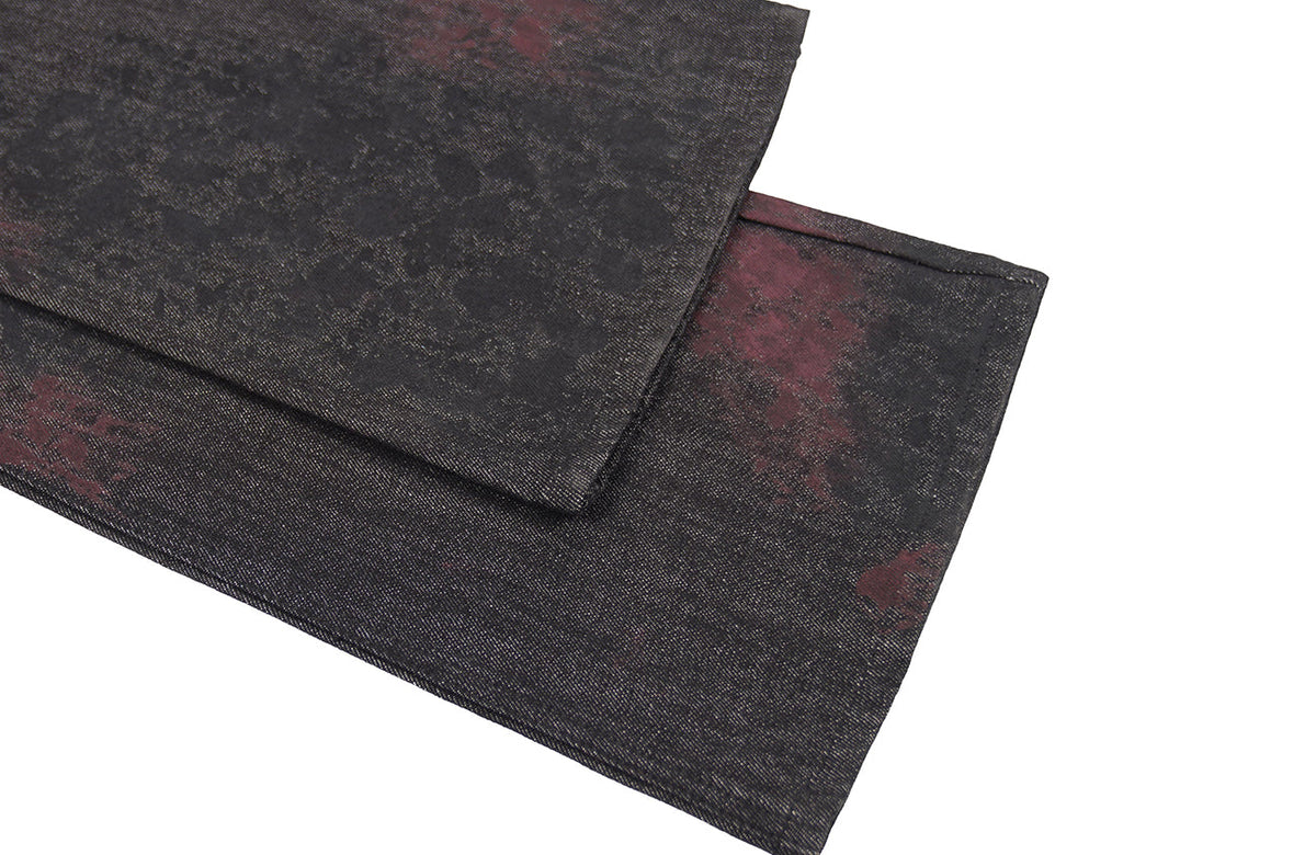 UNDERWATER Bloodstained Raw Flared Denim Pants