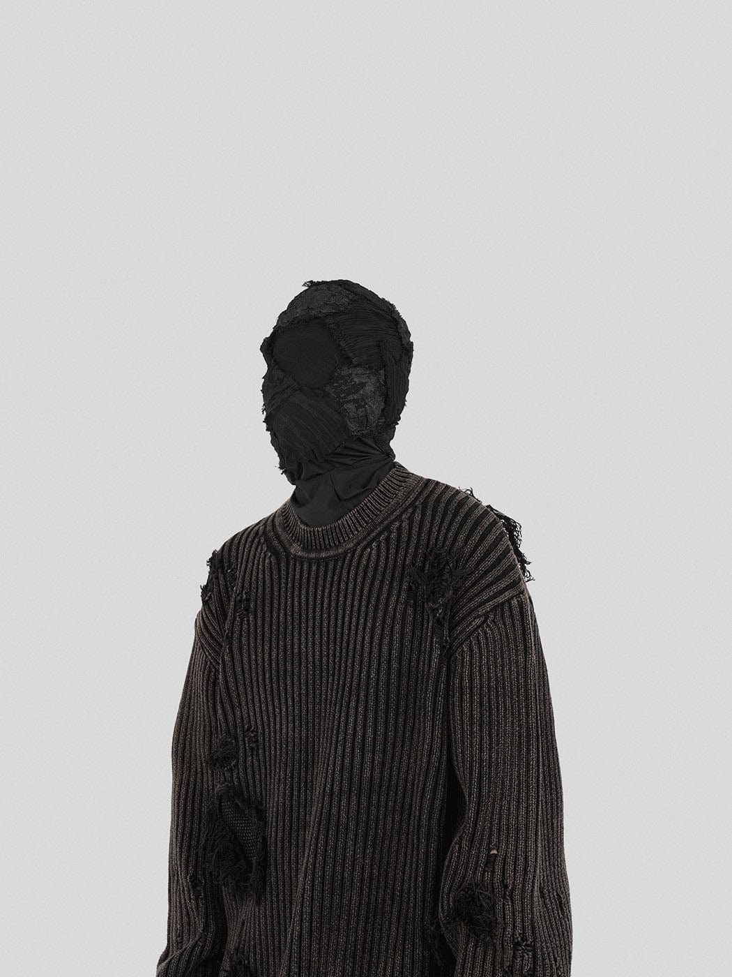 UNDERWATER Wasteland Ripped Sweater Charcoal