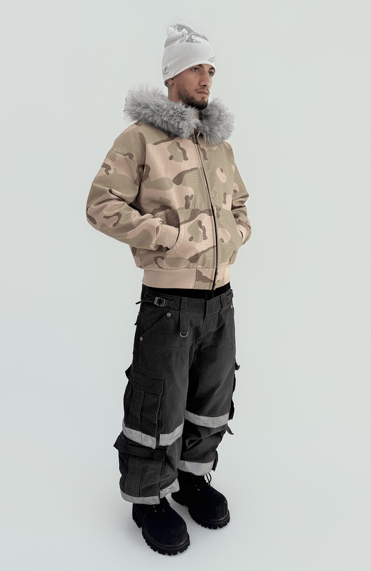 TECNINEGROUP Detachable Reflective Firefighter Cargo Pants Gray