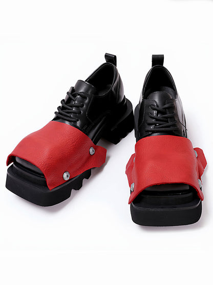 Black Trendy Square-Toe Derby Shoes